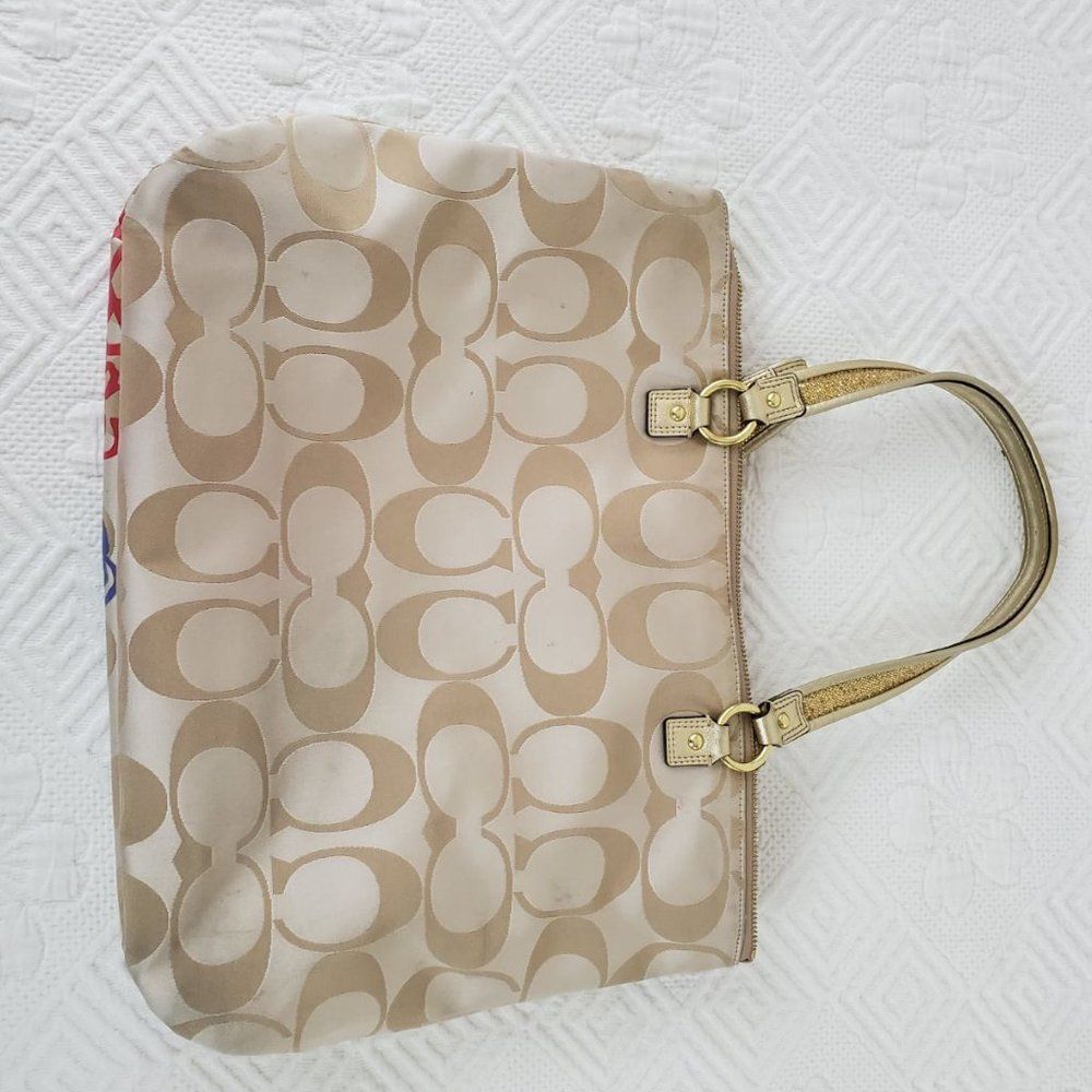 Coach Daisy Applique Multicolor Tote Bag - Picture 2 of 5